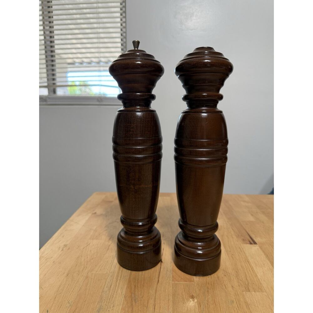 Mr. Dudley 12” Wooden Manual Pepper Mill Grider & Salt Shaker EUC